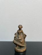 Antiek bronzen beeld dansend meisje gesigneerd, Antiek en Kunst, Ophalen, Brons