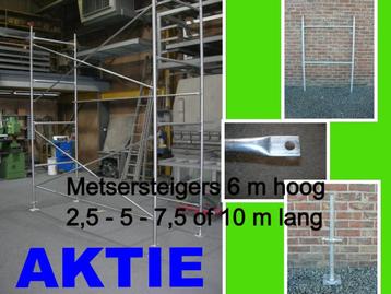 Metsersteigers 6 m hoog x 2,50 tot 10 m lang - stellingen beschikbaar voor biedingen