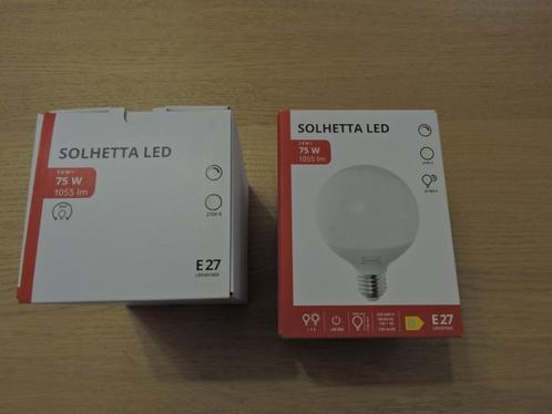 2 lampen solhetta led E 27 1055 lumen 75 W / dimbaar 95 mm, Maison & Meubles, Lampes | Lampes en vrac, Comme neuf, Ampoule LED