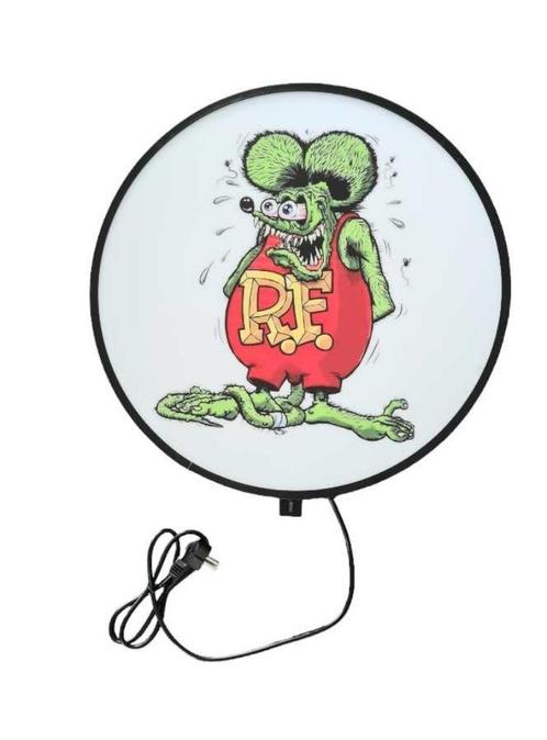 Rat fink USA garage reclame lamp decoratie verlichting kado, Collections, Marques & Objets publicitaires, Comme neuf, Table lumineuse ou lampe (néon)