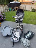 Stokke Explorer V3 + Maxicosi + isofix + bassinet, Kinderen en Baby's, Kinderwagens en Combinaties, Ophalen, Gebruikt