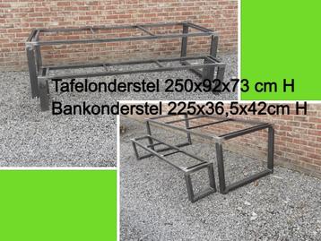 NIEUW tafelonderstel 250x92x73cm H en bankonderstel 225 cm L beschikbaar voor biedingen