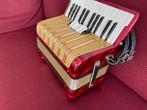 Kleine duitse Hohner Student accordeon . 48 bas ., 48 basses, Accordéon à touches, Utilisé, Avec valise
