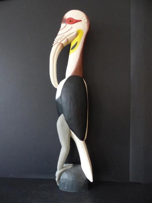 neushoornvogel, vogelbeeld en voorouderfiguur met vogel, Antiek en Kunst, Kunst | Beelden en Houtsnijwerken, Verzenden