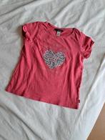 Okaïdi roze t-shirt met hart 104, Okaïdi, Meisje, Ophalen of Verzenden, Zo goed als nieuw