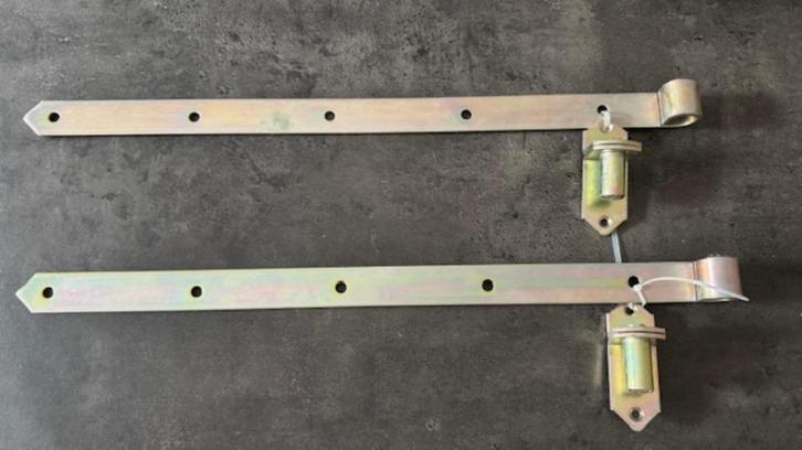 2 poortscharnieren - 53cm x 3cm, Doe-het-zelf en Bouw, Hang- en Sluitwerk, Nieuw, Scharnier, IJzer, Ophalen