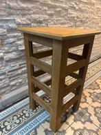 Handgemaakte houten barkruk, Huis en Inrichting, Barkrukken, Ophalen, Met voetsteun, 60 tot 90 cm, Zo goed als nieuw