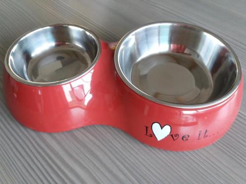 Hond dubbele eetbak met hartje , AniOne 200+350ml, Dieren en Toebehoren, Hondenvoerbakken en Drinkbakken, Ophalen of Verzenden