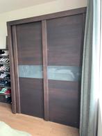 Houten kleerkast schuifdeuren 190x65x210, Huis en Inrichting, Ophalen, Zo goed als nieuw, Glas