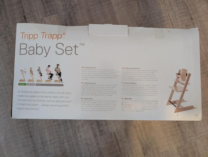 Stokke Tripp Trapp Baby Set + Extended Glider + Cushion, Kinderen en Baby's, Kinderstoelen, Gebruikt, Meegroeistoel, Ophalen