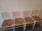 4 eetkamerstoelen, Huis en Inrichting, Stoelen, Ophalen, Riet of Rotan, Gebruikt, Wit