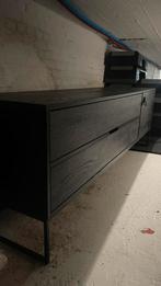Zwarte houten TV kast, Huis en Inrichting, Ophalen, Gebruikt, 150 tot 200 cm, Minder dan 100 cm