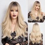 SALE Pruik lang blond haar met grove slag en donkere roots, Bijoux, Sacs & Beauté, Beauté | Soins des cheveux, Perruque ou Extension de cheveux