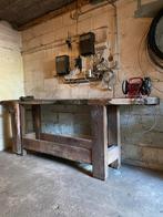 Authentieke Eikenhouten Werkbank met Karakter, Doe-het-zelf en Bouw, Ophalen, Zo goed als nieuw, Bankschroef