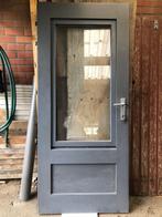 Buitendeur met opendraaiend venster en vliegenraam, 80 tot 100 cm, Gebruikt, Hout, Buitendeur