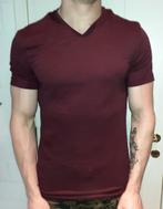 T-shirt heren kleur wijnrood H&m v-neck slim fit M, Vêtements | Hommes, T-shirts, Taille 48/50 (M), Rouge, Envoi, Neuf