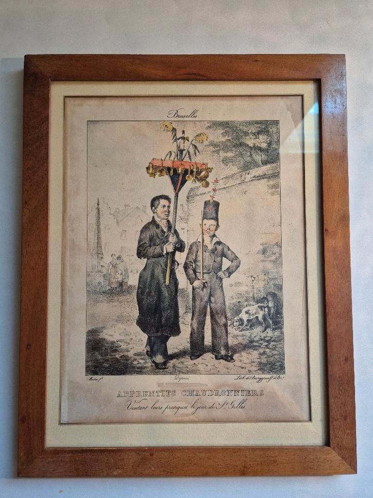 litho ' CHAUDRONNIERS ' J.B. MADOU  19e eeuw, Antiek en Kunst, Kunst | Litho's en Zeefdrukken, Ophalen of Verzenden