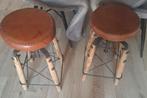 Barstoelen vintage 2x, Huis en Inrichting, Barkrukken, Ophalen, Gebruikt, Metaal