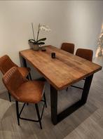 Industriële eettafel + 4 stoelen – topstaat!, Huis en Inrichting, Tafels | Eettafels, Ophalen, 100 tot 150 cm, 50 tot 100 cm, Zo goed als nieuw