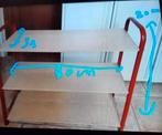 Étagère 3 planches armature rouge 80x80x31cm, très stable, Maison & Meubles, Enlèvement, Comme neuf