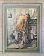 Beschaafd naakt in interieur ca. 1980 - ges. G.L. Simons, Antiek en Kunst, Ophalen of Verzenden