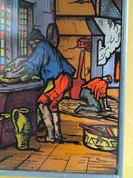 Gebrandschilderd glas-in-lood-paneel, Antiek en Kunst, Ophalen of Verzenden