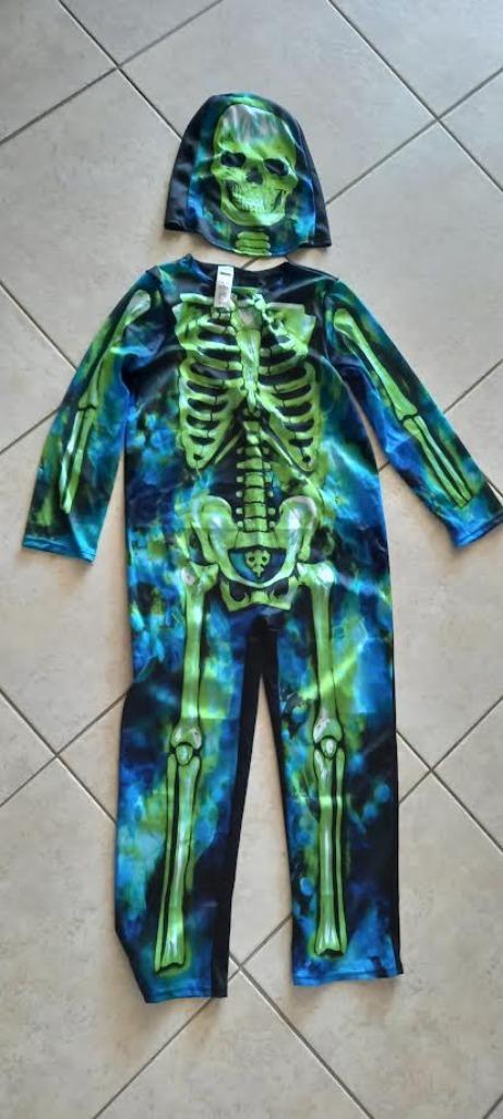 Halloween Verkleedpak geraamte 128-140, Kinderen en Baby's, Carnavalskleding en Verkleedspullen, Zo goed als nieuw, Ophalen of Verzenden
