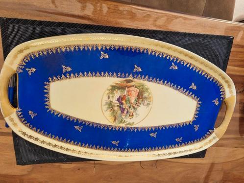 Antiek Bohemia Karlsbad serveerblad – cobalt blauw & goud –, Antiek en Kunst, Antiek | Porselein, Ophalen