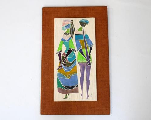 vintage schildering op keramiek, Antiek en Kunst, Antiek | Keramiek en Aardewerk, Ophalen of Verzenden