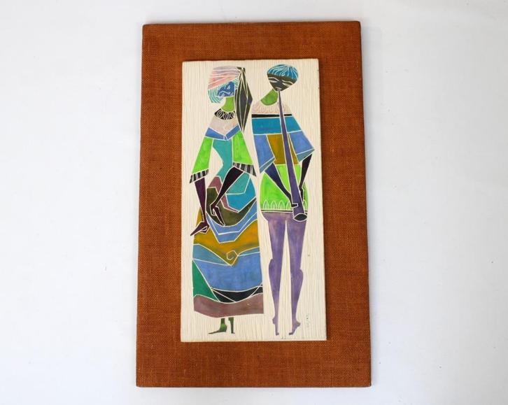 peinture vintage sur céramique, Antiquités & Art, Antiquités | Céramique & Poterie, Enlèvement ou Envoi