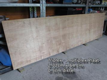Triplex - multiplex Plaat 2.32cm x 64 cm 0.5cm dikte