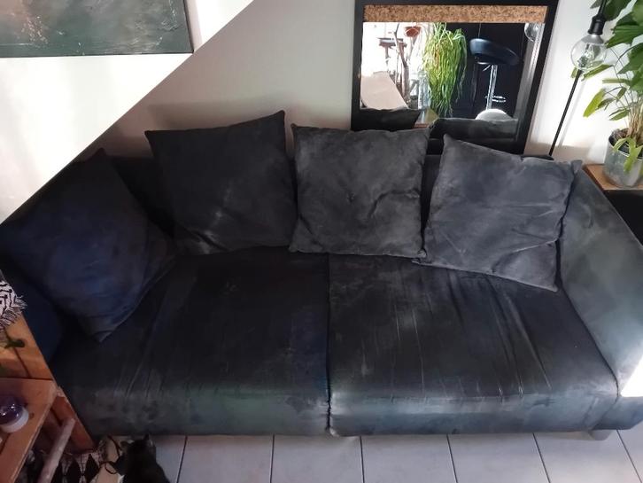 Gratis zetel met bijhorende kussens, Huis en Inrichting, Zetels | Zetels, Gebruikt, Rechte bank, 200 tot 250 cm, 100 tot 125 cm