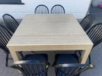 Tafel woonplaats met 8 stoelen, Ophalen, Vierkant, Zo goed als nieuw, Vijf personen of meer