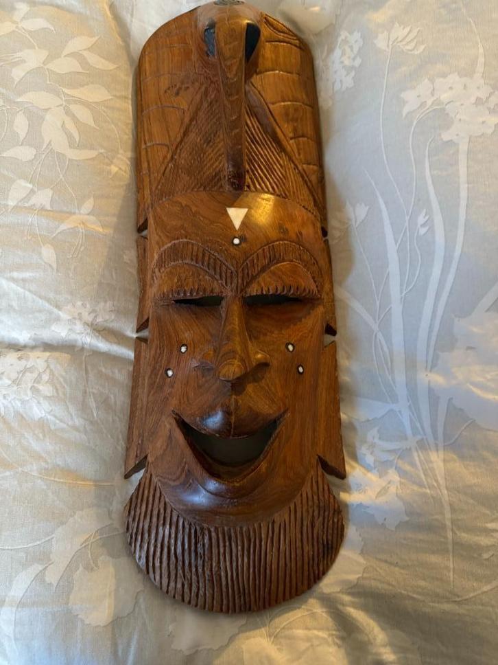 Afrikaans decoratief gesneden houten masker, Huis en Inrichting, Woonaccessoires | Wanddecoraties, Nieuw, Ophalen