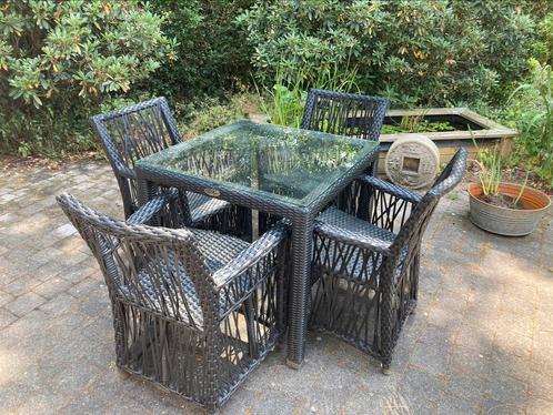 Royal Arrow tafel + 4 stoelen, Tuin en Terras, Tuinsets en Loungesets, Gebruikt, Ophalen of Verzenden