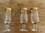 Vintage hoge glazen met gouden randje, Ophalen of Verzenden, Gebruikt, Overige typen