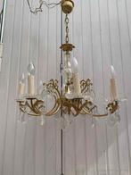 Lustre laiton/cristal vintage, Enlèvement, Utilisé