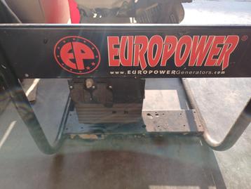 Stroomgroep/generator  europower 2x 230v 4.2kva, Enlèvement, Utilisé, Moins de 5 kVA, Essence