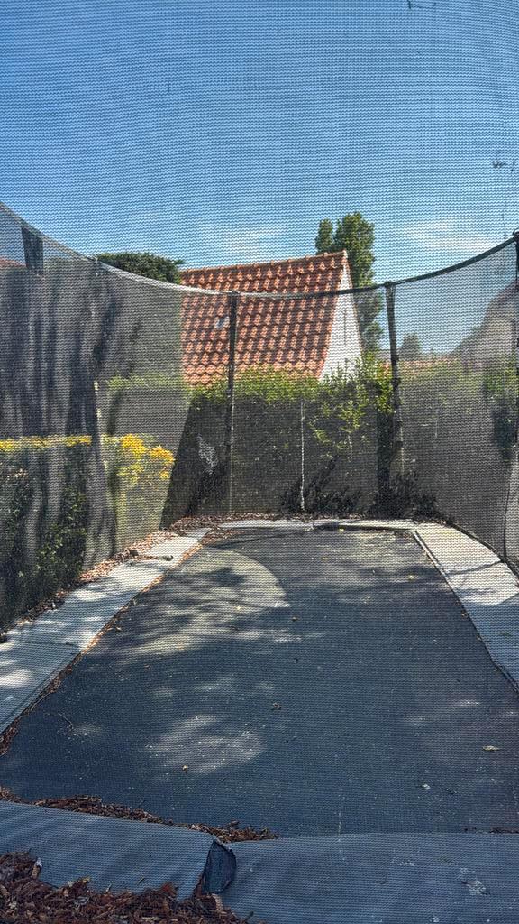 244cm x427cm Exit Toys elegant zwart rechthoekig, Kinderen en Baby's, Speelgoed | Buiten | Trampolines, Gebruikt, Ophalen