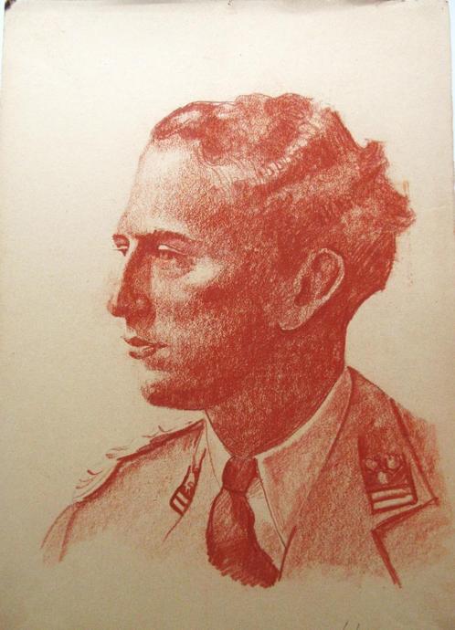 Pasteltekening Koning Leopold III- 1944- door L. Boschmans, Antiek en Kunst, Kunst | Schilderijen | Klassiek, Ophalen of Verzenden