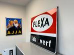 FLEXA verf emaille reclamebord, Reclamebord, Gebruikt, Ophalen of Verzenden