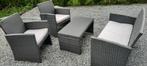 salon de jardin osier tressé gris, Tuin en Terras, Ophalen, 4 zitplaatsen, Gebruikt, Wicker