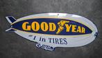 Goodyear no 1 tires emaillen reclame bord garage showroom, Ophalen of Verzenden, Zo goed als nieuw, Reclamebord