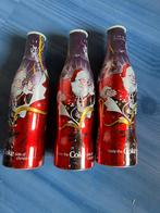 3 collectie coca cola stalen flessen, Zo goed als nieuw