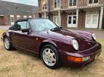 Porsche 964 C4 cabrio Manueel Amethyst 650 km na revisie. EU, Auto's, Porsche, Cabriolet, Zwart, Leder, Handgeschakeld