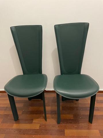 Twee design stoelen in echt sterk en duurzaam leder 