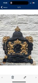 Plaque blason royal, Antiquités & Art, Enlèvement ou Envoi