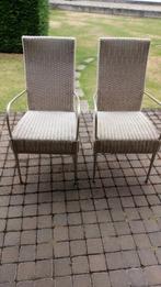 Te koop !Rieten stoelen !, Huis en Inrichting, Stoelen, Ophalen, Twee, Wit, Zo goed als nieuw