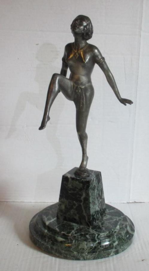 danseuse art déco en bronze sur marbre E. Urbain, Antiquités & Art, Antiquités | Bronze & Cuivre, Bronze, Envoi