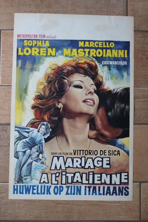 filmaffiche Sophia Loren Matrimonio all'italiana filmposter, Verzamelen, Posters, Zo goed als nieuw, Film en Tv, A1 t/m A3, Rechthoekig Staand